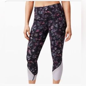 Lululemon cropped floral print leggings.